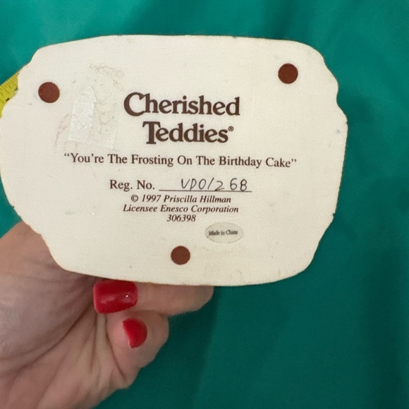 Cherished Teddies Birthday Bear Figurine with Party Hat and Gifts - Picture 3 of 5